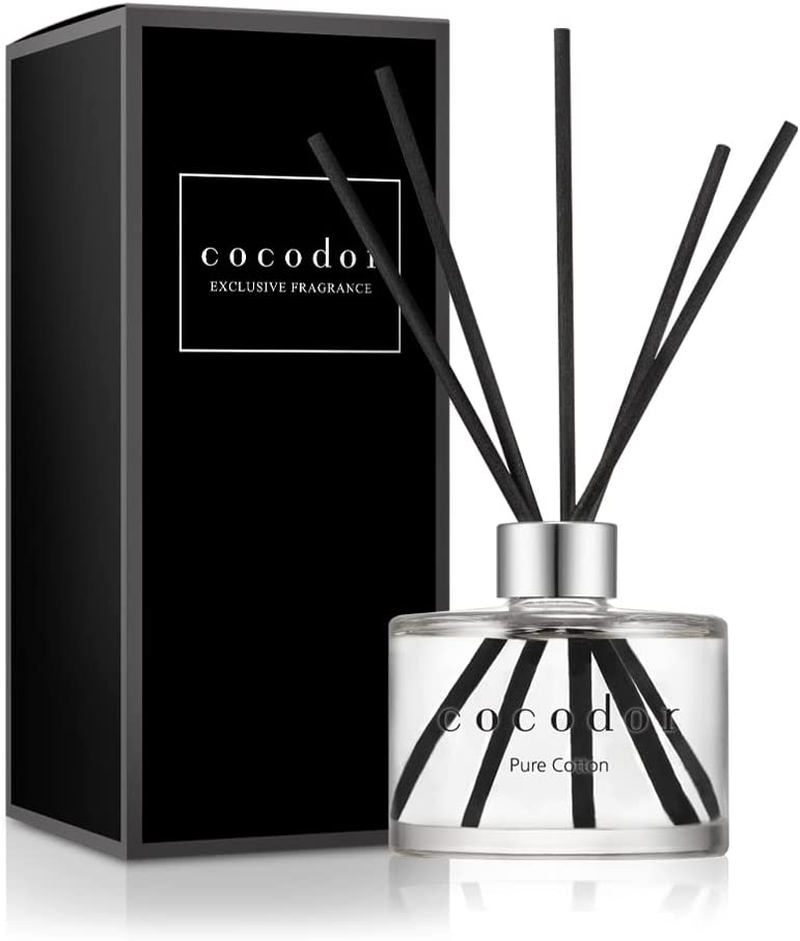 COCODOR Signature Reed Diffuser Set/Pure Cotton / 6.7Oz /1 Pack/Home Fragrance Diffuser, Oil Scent Diffuser for Bathroom Shelf Decor
