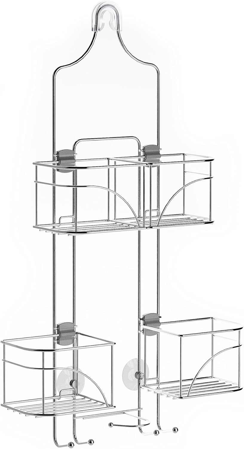, Chrome Expandable Over-The-Shower Caddy