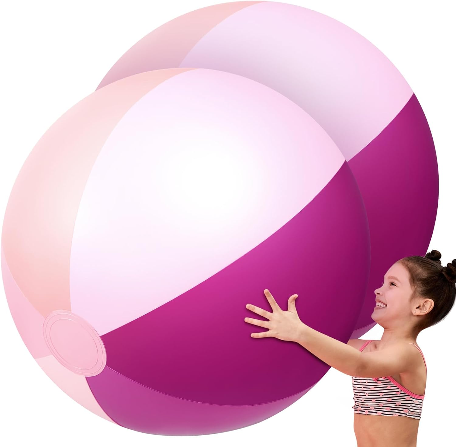 2 Pcs 60 Inch Giant Beach Ball Large Inflatable Pool Toy Balls PVC Summer Party