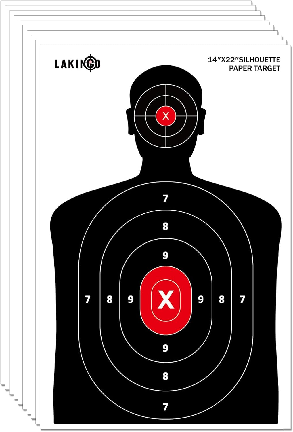 Paper Targets for Shooting Range 14x22 Inch HighVisibility Bullseye & Silhou...