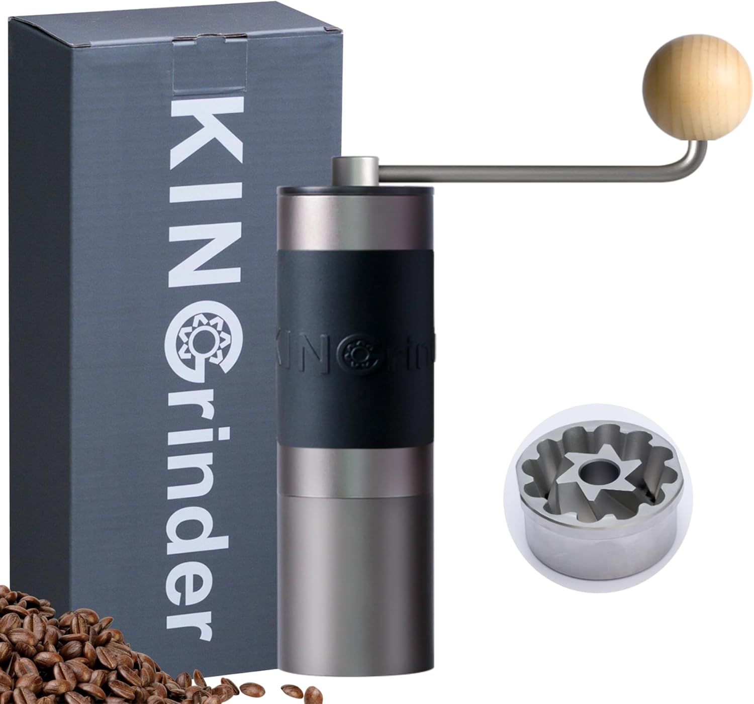 【Famous KOL Recommended】Kingrinder K2 Manual Hand Coffee Grinder with Straight Handle for French Press, Drip, Espresso with Assembly Consistency Stainless Steel Conical Burr Mill, 25G Capacity