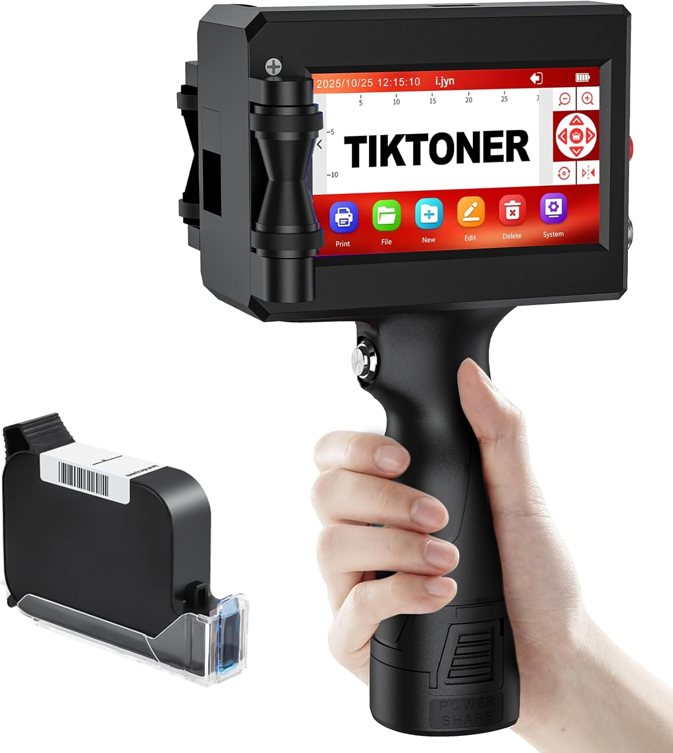 Handheld Printer Portable 1580P1 with 4.3 Inch Touch Screen Quick-Drying Handheld Inkjet Printer Printing Height 0.08-0.5