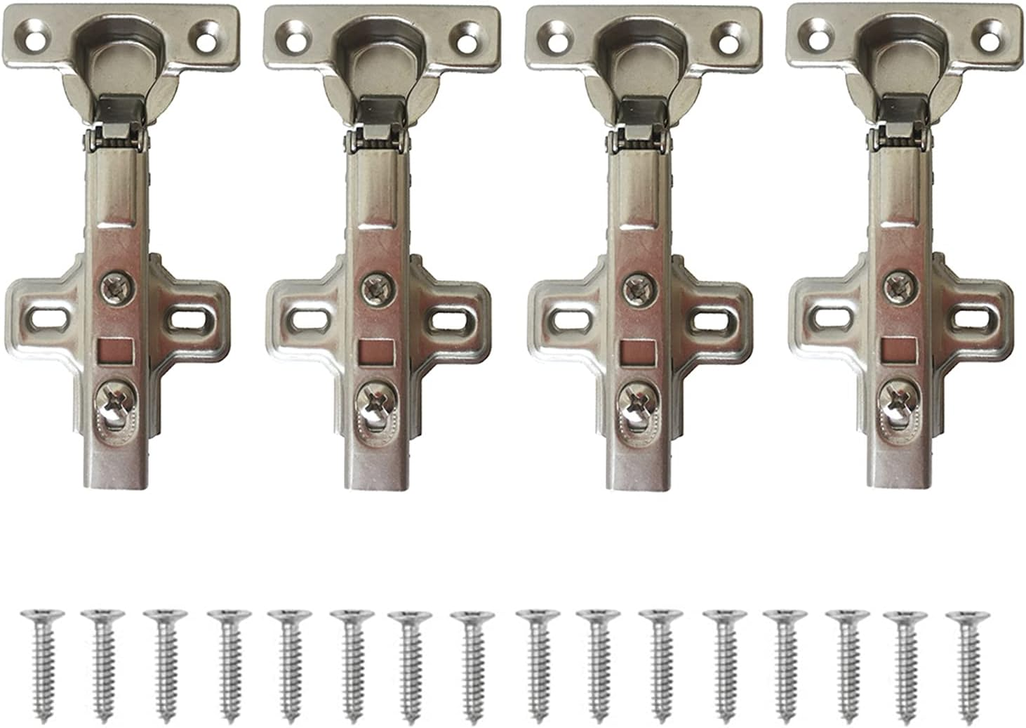 95 Degree Half Overlay Hinges 26Mm with Damper Soft Closing Clip on Assembly Kitchen Cabinet Cupboard Wardrobe Door Hinge Pack of 4