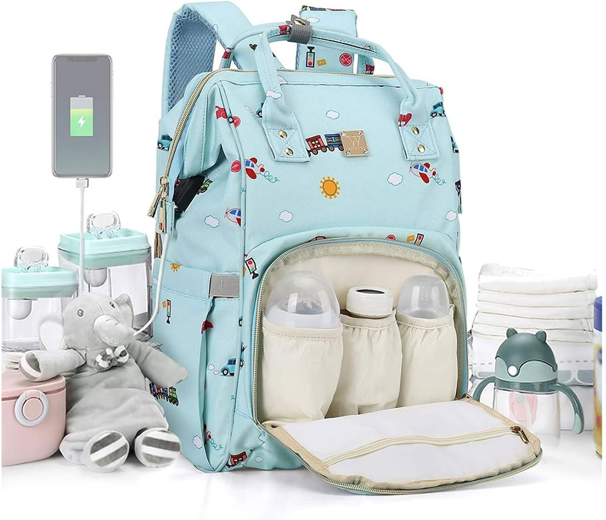 Diaper Bags Backpack for Mom Dad, Baby Care Bag Nappy Bags for Boys Girls