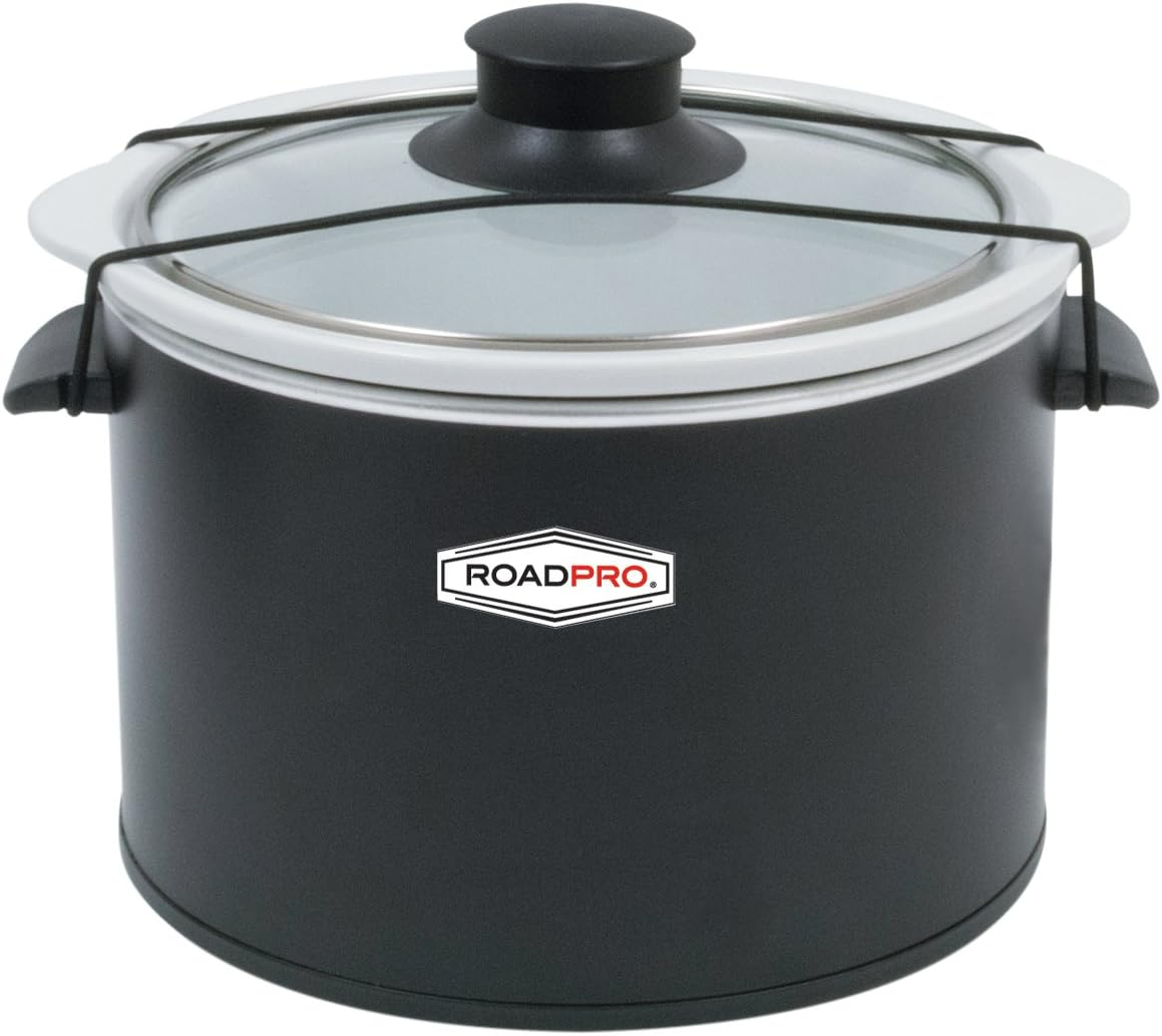 Roadpro-Rpsl-350 Quart Slow Cooker, Auto Travel, 12V, White, 1.5 Quart