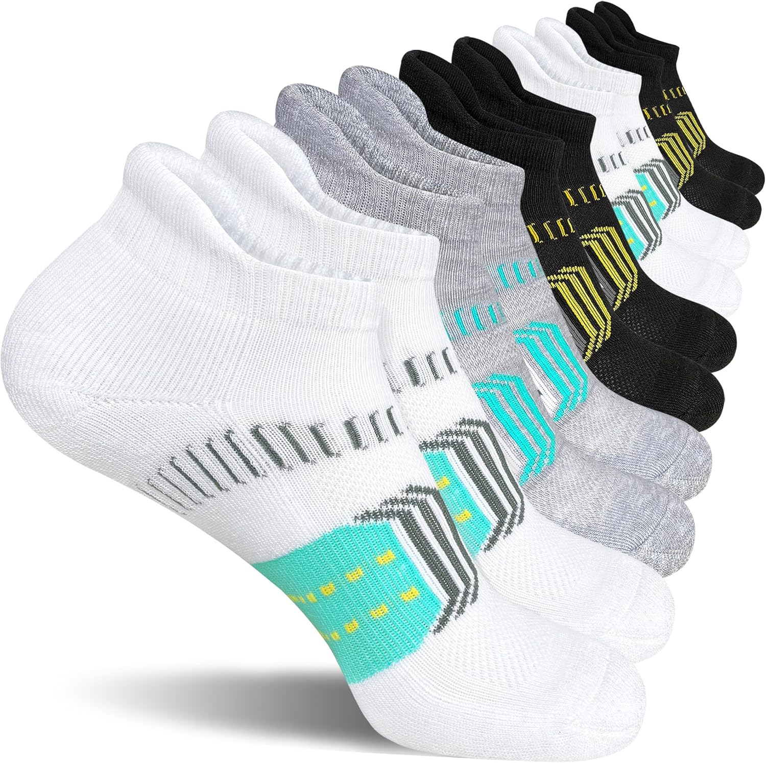 suaskk Womens Ankle Socks Anti-Blister Cushioned Athletic Running Socks 5 Pairs - Picture 9 of 18