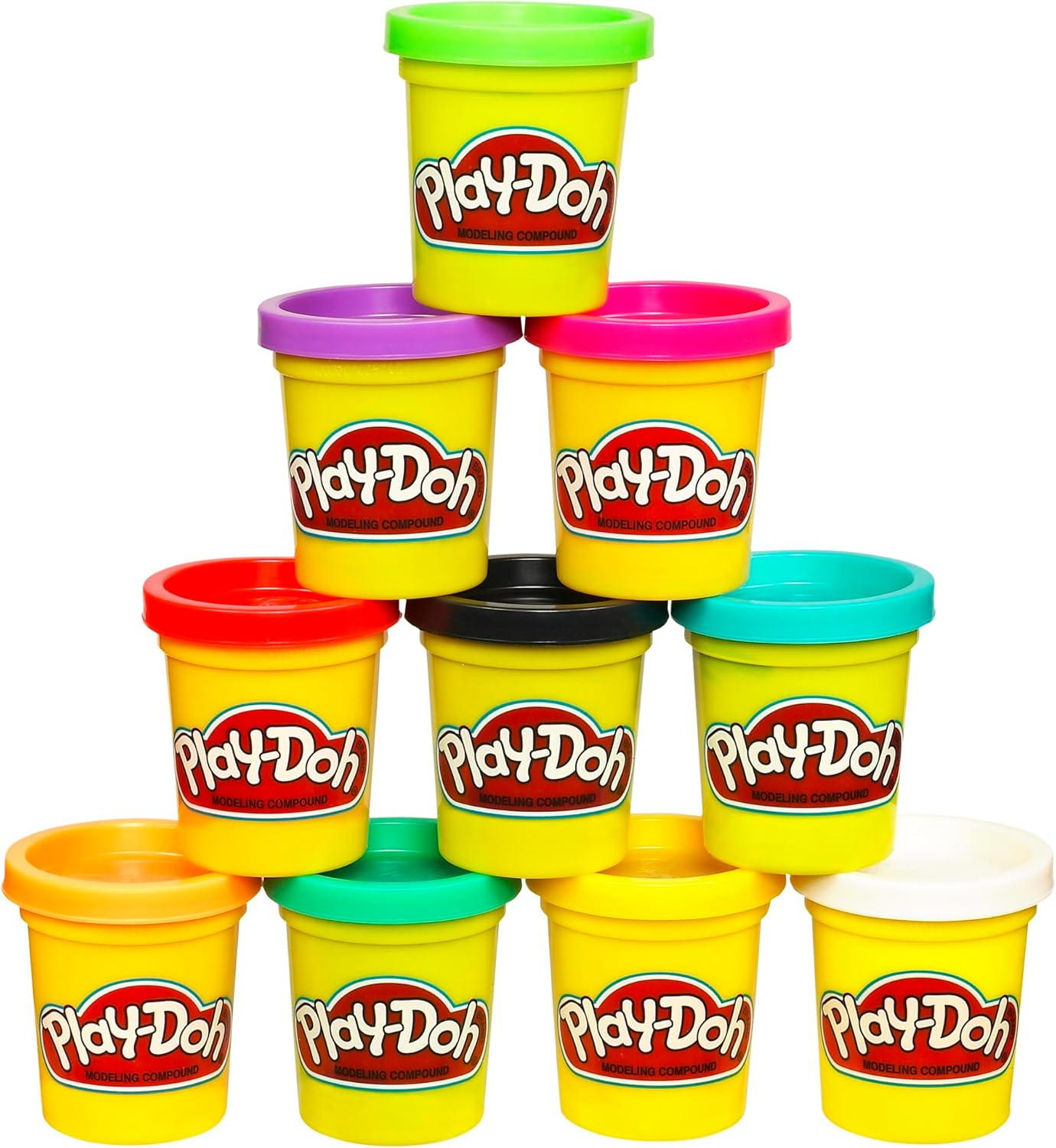 Play Doh Modeling Compound 10-Pack Case of Assorted Colors, Non-Toxic 2 Oz. Cans, Back to School Gifts, Prizes, & Party Favors, Preschool Toys for Kids, Ages 2+ (Amazon Exclusive)