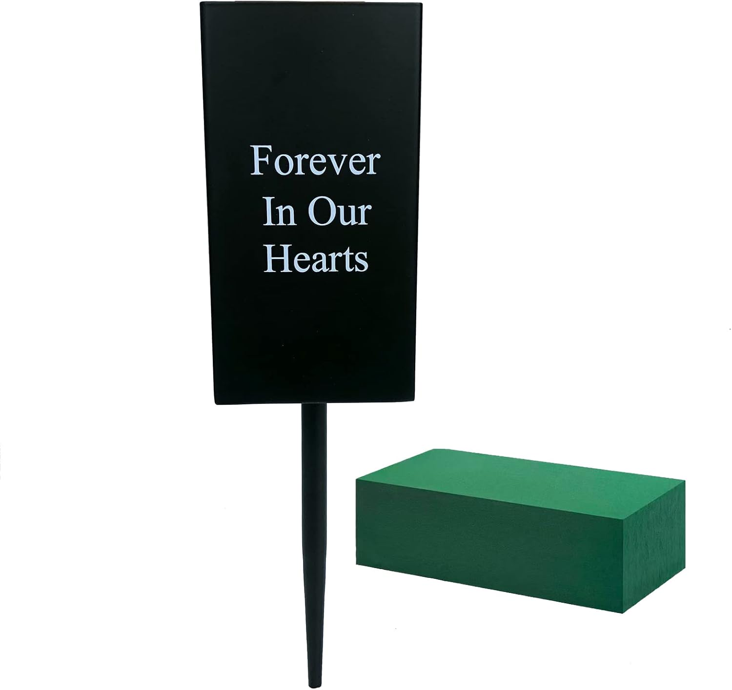 Metal Grave Vase Flower Holder in Ground Cemetery Vase Grave Decorations with Spikes and Floral Foam (Square)