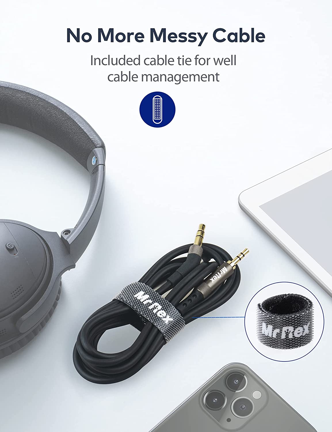 Mr Rex 3.5mm to 2.5mm Aux Cable Cord for Bose 700 QuietComfort QC35II QC35 QC... - Picture 7 of 14