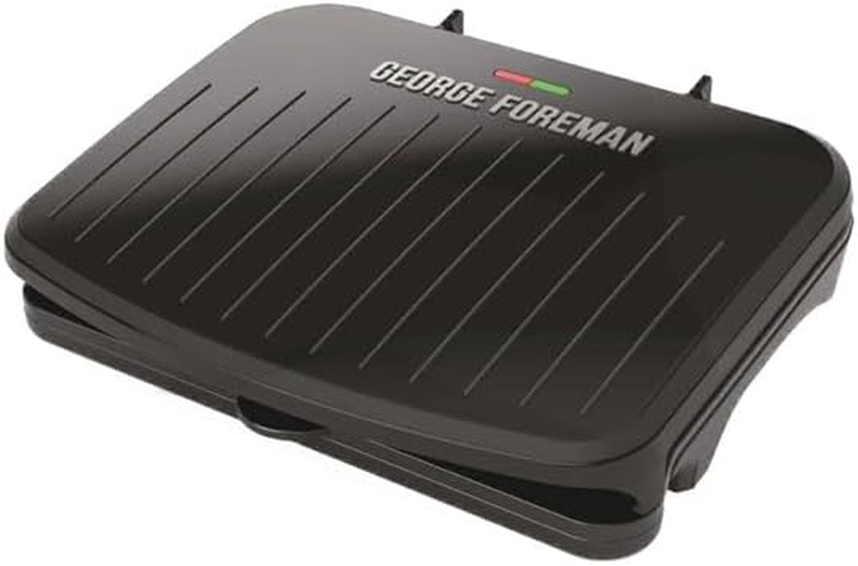 Family-Size Grill & Panini Press, Nonstick Ceramic Coating, Fat-Removing Slope, Adjustable Angle, Indoor/Outdoor Use