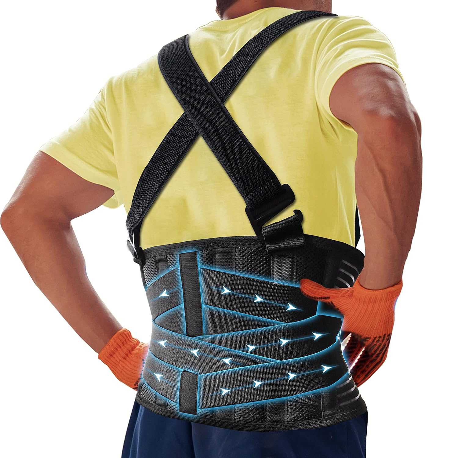 Faja lumbar Work con tirantes extraíbles, corrector de postura