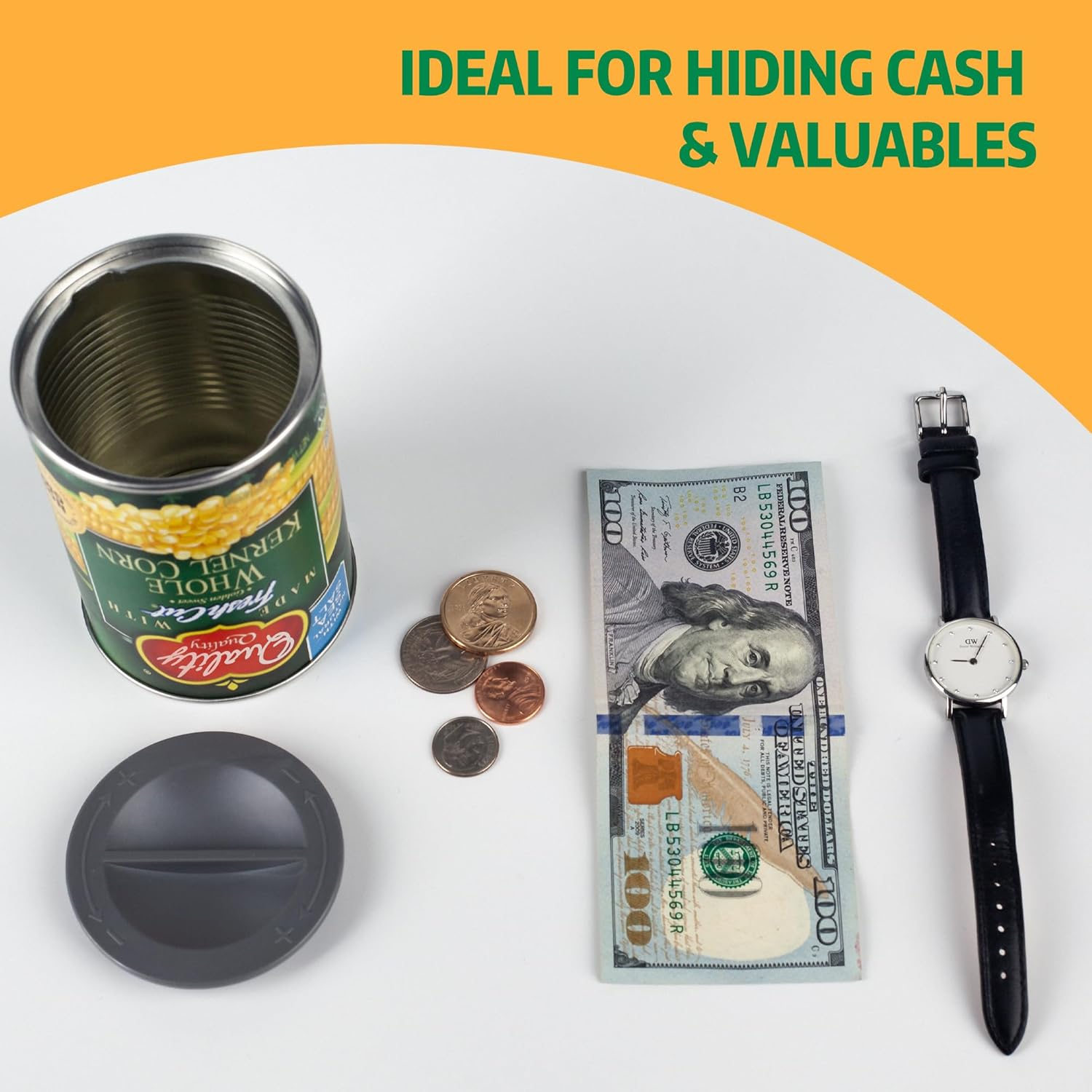 BARGIFTS Hidden Safe Fake Can with Hidden Compartment, Corn - Picture 7 of 16