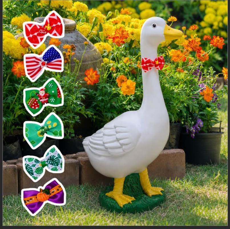 Porch Goose Statue Garden Décor - Large Porch Goose Figurine, Lawn Goose Sculpture, 20″ Porch Duck Decoration Resin Figurine, Indoor Outdoor Lawn Yard Decor,Fits 23‘’ Porch Goose Outfits