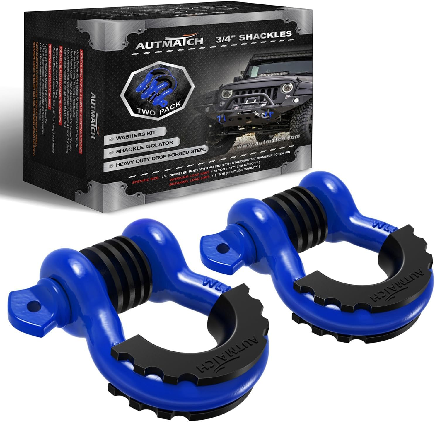 AUTMATCH D Ring Shackle 3/4