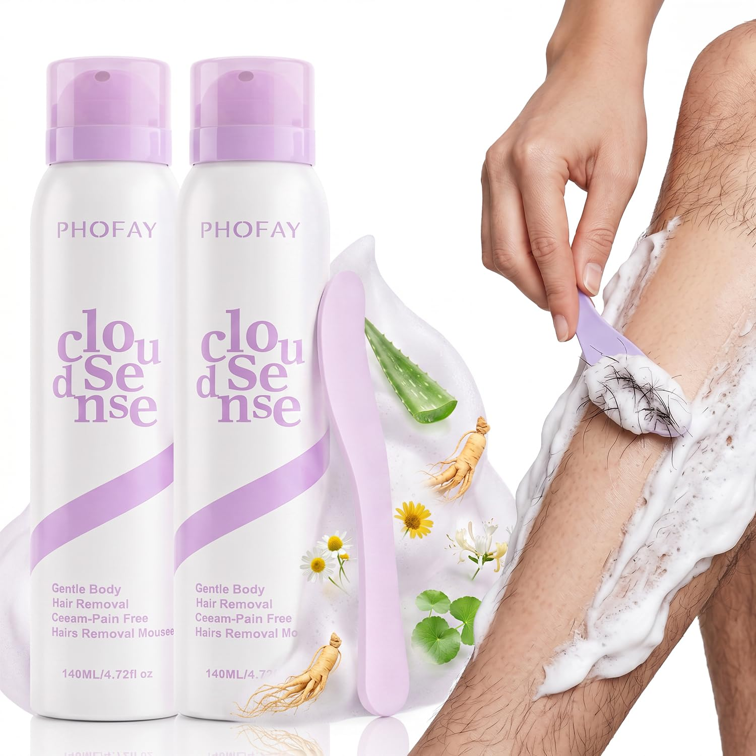 Smooth&Cloud Sense Bikini Hair Removal Spray 4.73 Fl Oz (Pack of 2)