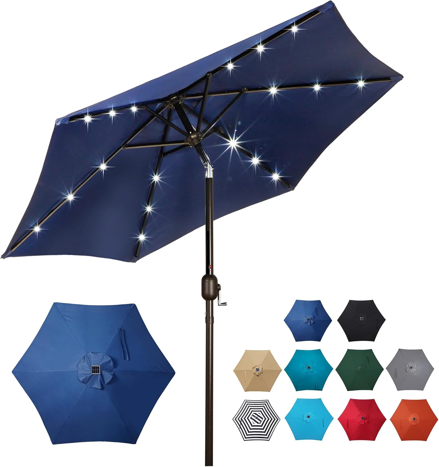11 ft patio umbrella with solar lights 10/11/12ft Solar LED Round Cantilever Patio Umbrella