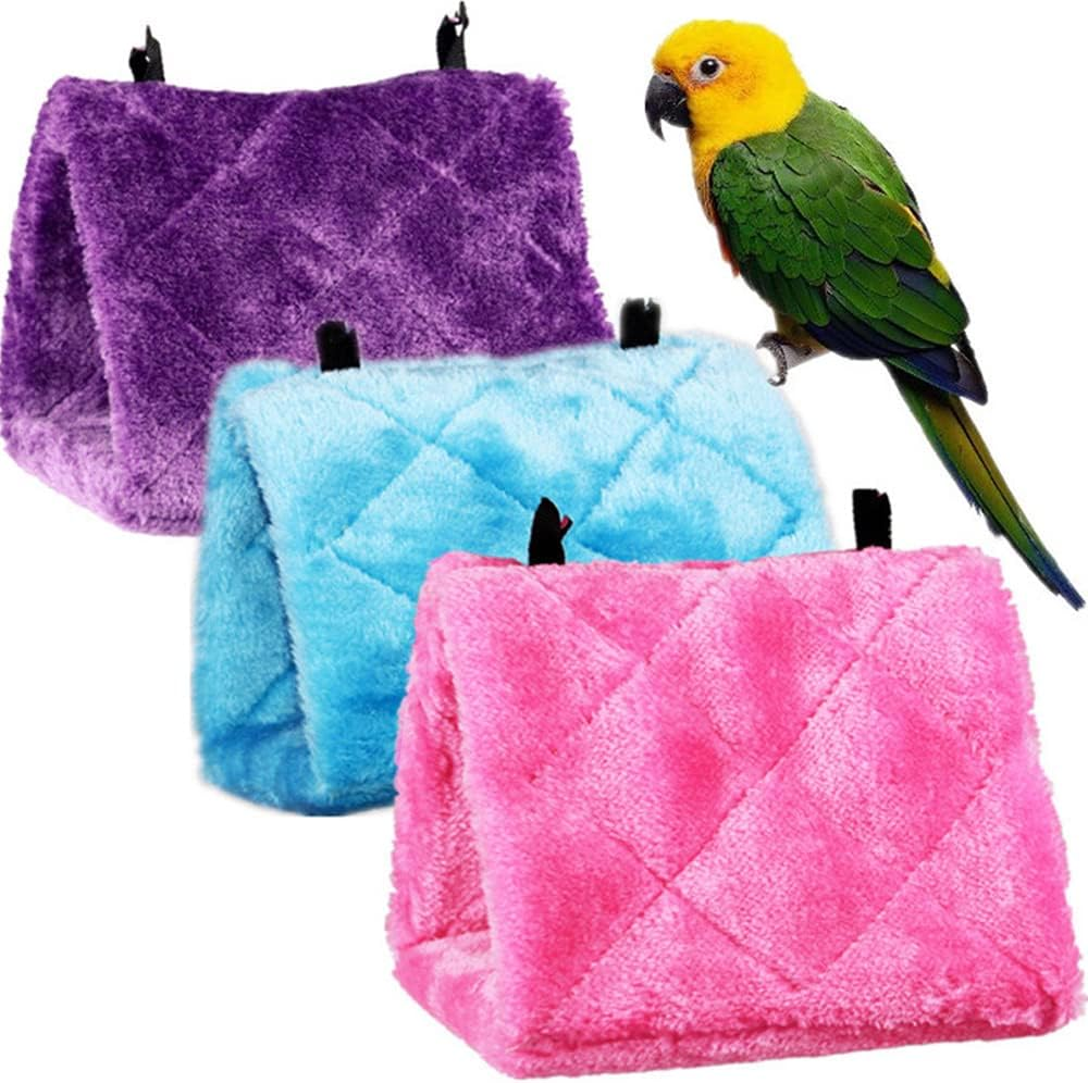Bird Parrot Hammock Hut Practical Plush Snuggle Hanging Cave Cage Bed Tent La... - Picture 6 of 14