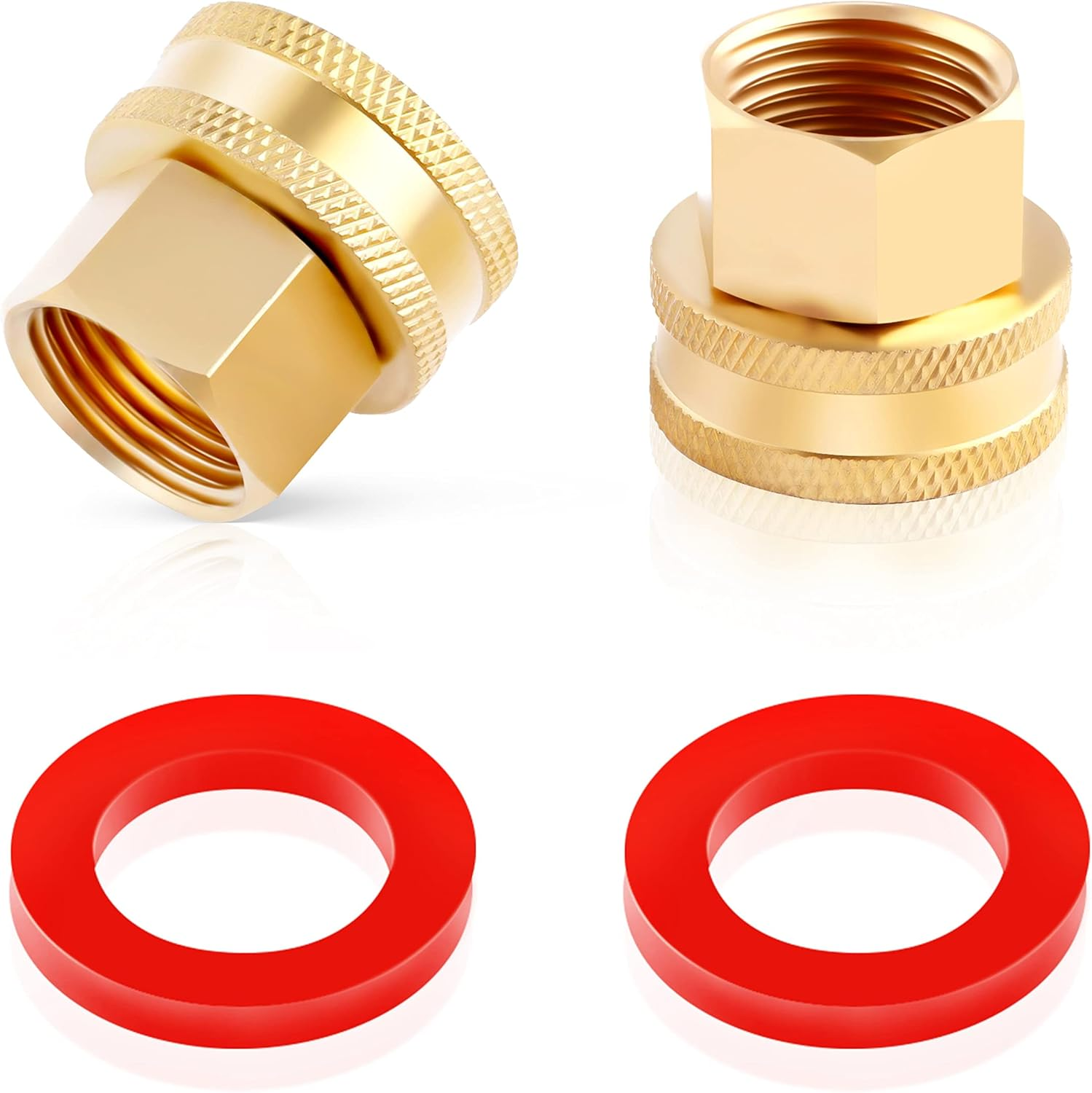 2 Pack Lead-Free Brass Garden Hose Threaded 3/4