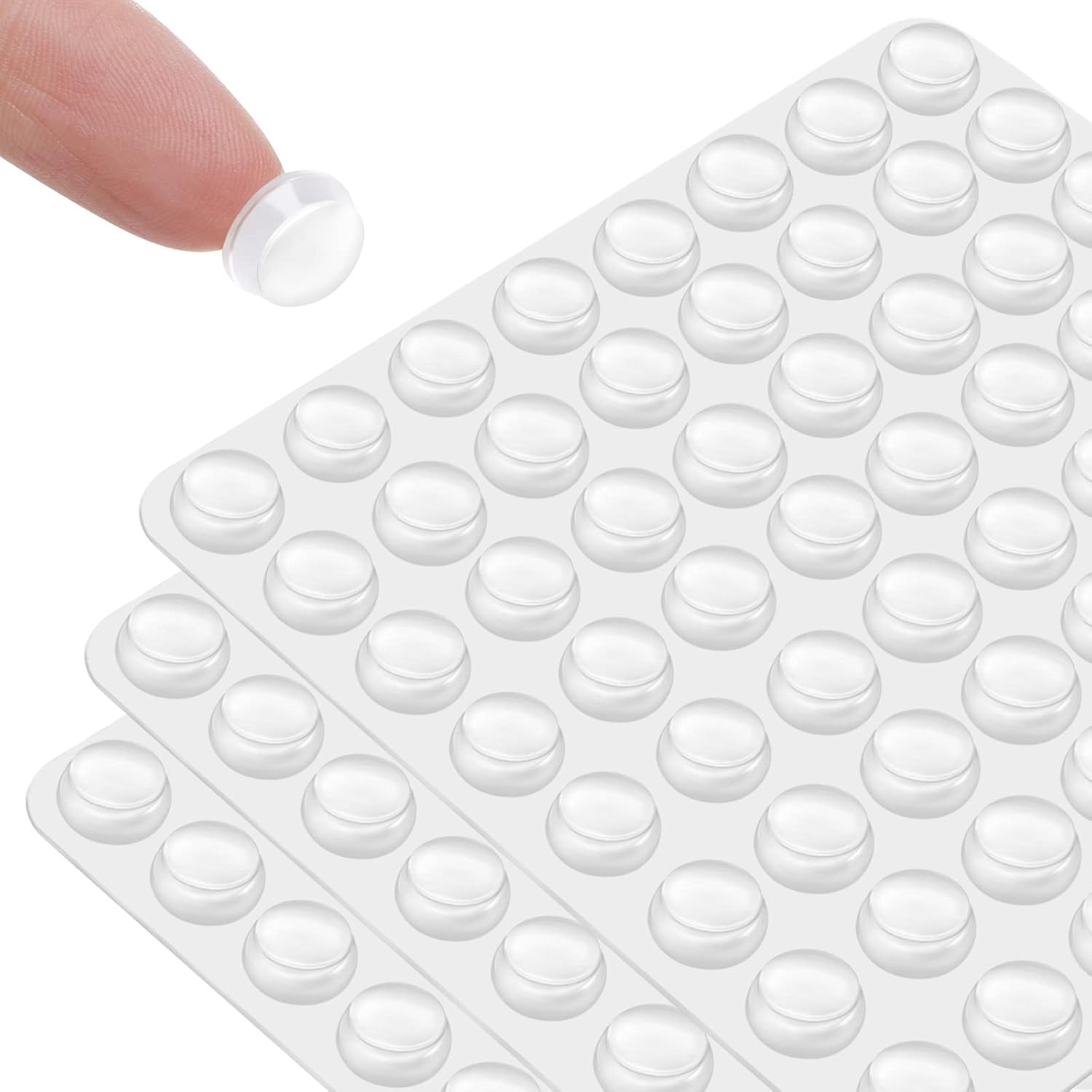 Clear Self-Adhesive Cabinet Door Bumpers - 192 Pcs Rubber Stoppers