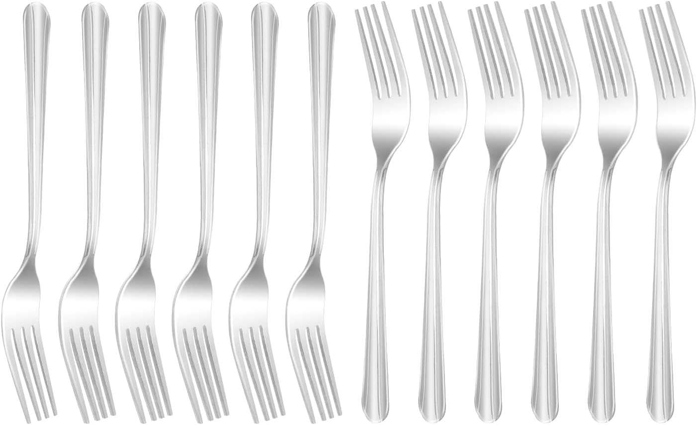 MJIYA 12 PCS Dinner Forks Silverware Set - 7 Inch Heavy Duty Stainless Steel Forks, Mirror Polished - Dishwasher Safe - Ideal for Home, Kitchen, or Restaurant Use