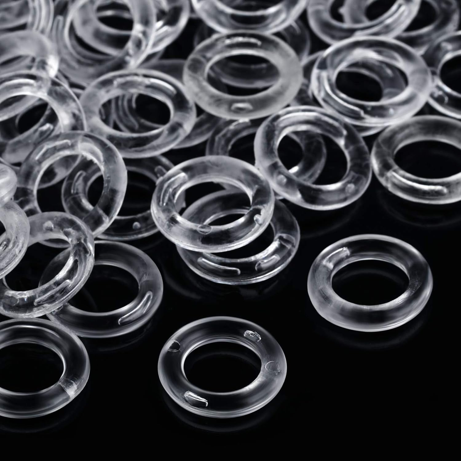 100 Pieces Roman Blind Curtain Rings O-Rings Plastic Rings for Roman Shade