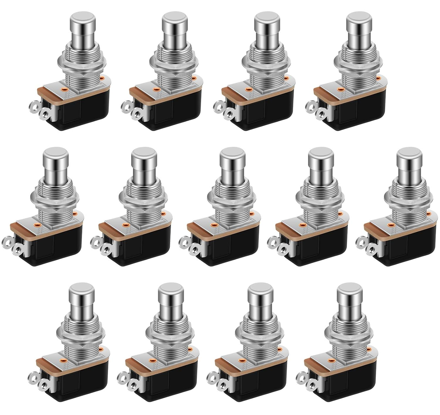 13pcs SPST Momentary Soft Touch Foot Switch Normally Open 2 PIN Stomp Box Push Button Footswitch for Guitar Effect Pedal