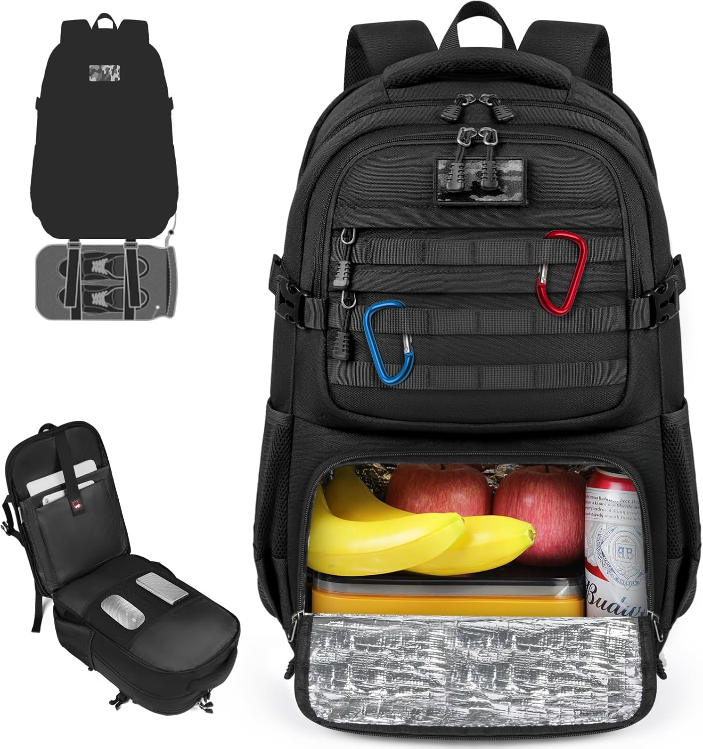 Lunch Backpack for Men & Women 17.3 Inch Laptop Backpack Waterproof Tactical Work Backpack with Insulated Lunch Bag