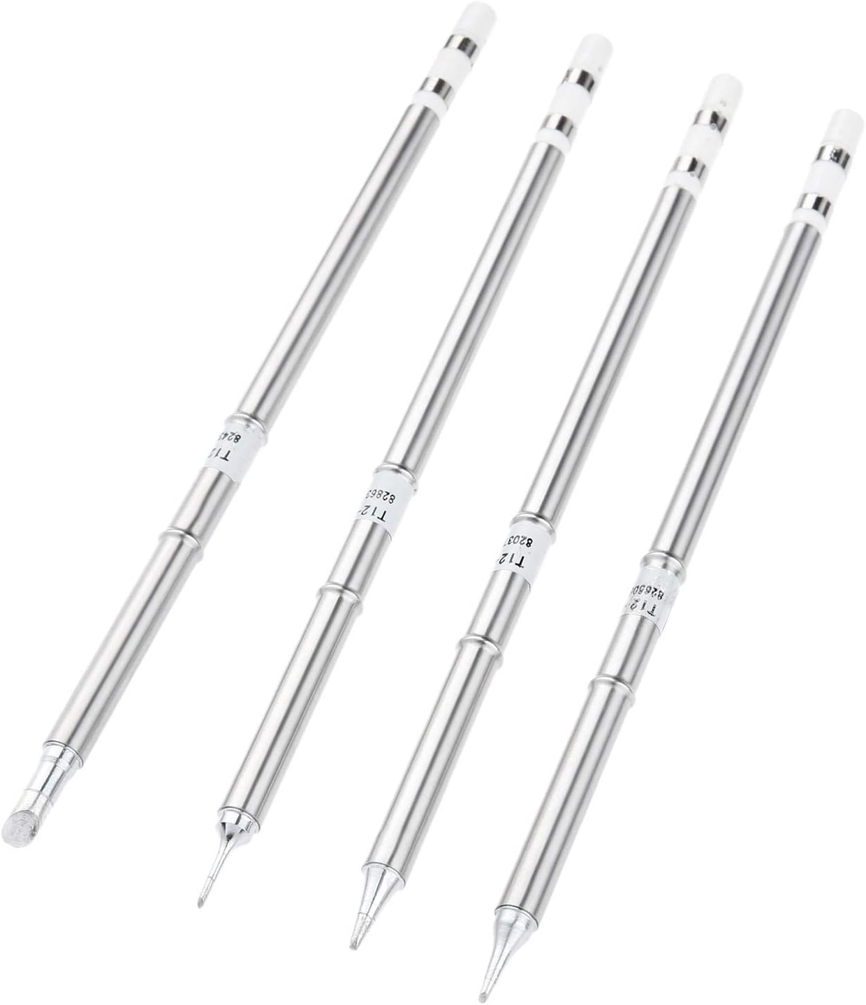 4 Pcs T12 Solder Iron Tips, Welding Tool Replacement for FX-951 FX-952, Hakko Soldering Rework Station for T12-C4 T12-BC1 T12-D12 T12-BC1