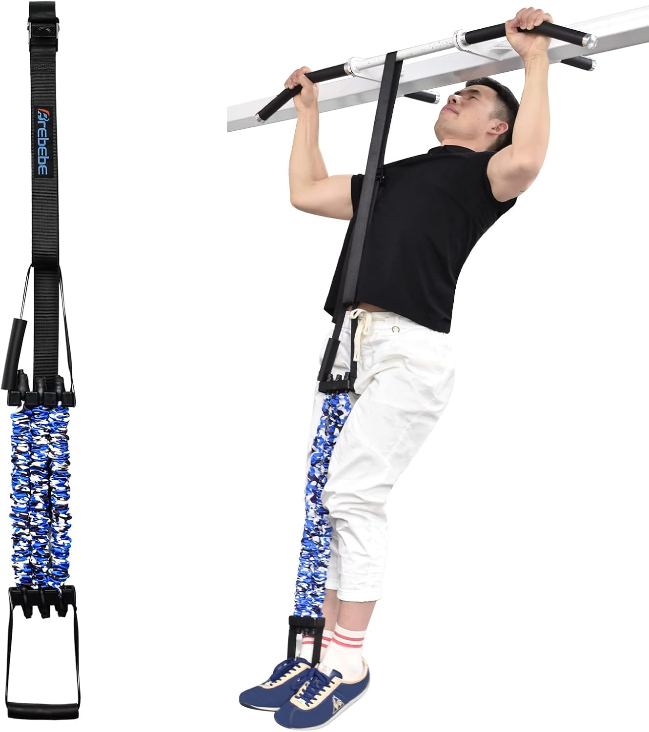Pull up Assist Bands Chest Expander, Resistance Bands with Handles Natural Latex 200 LB Load, for Chin Up, Biceps Curl, Triceps Train, Overhead Extension, Shoulder Workout