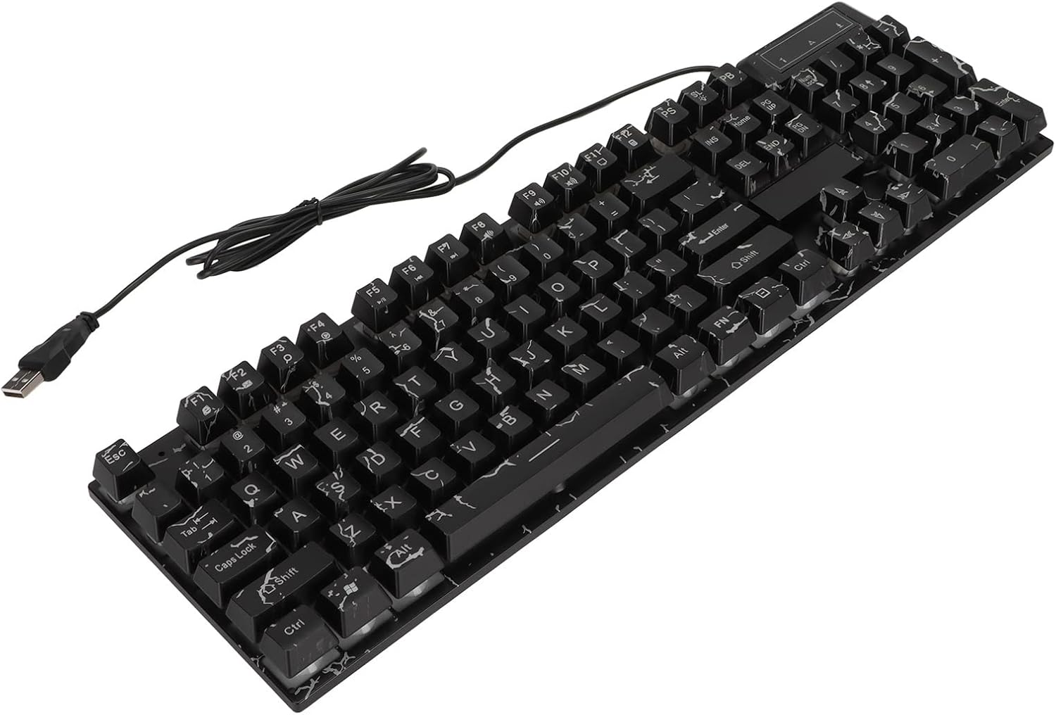 USB Wired Mechanical Gaming Keyboard, 104 Keys RGB Colorful Lighting Portable Mechanical Keyboard with Suspended Keycaps for PC Computer