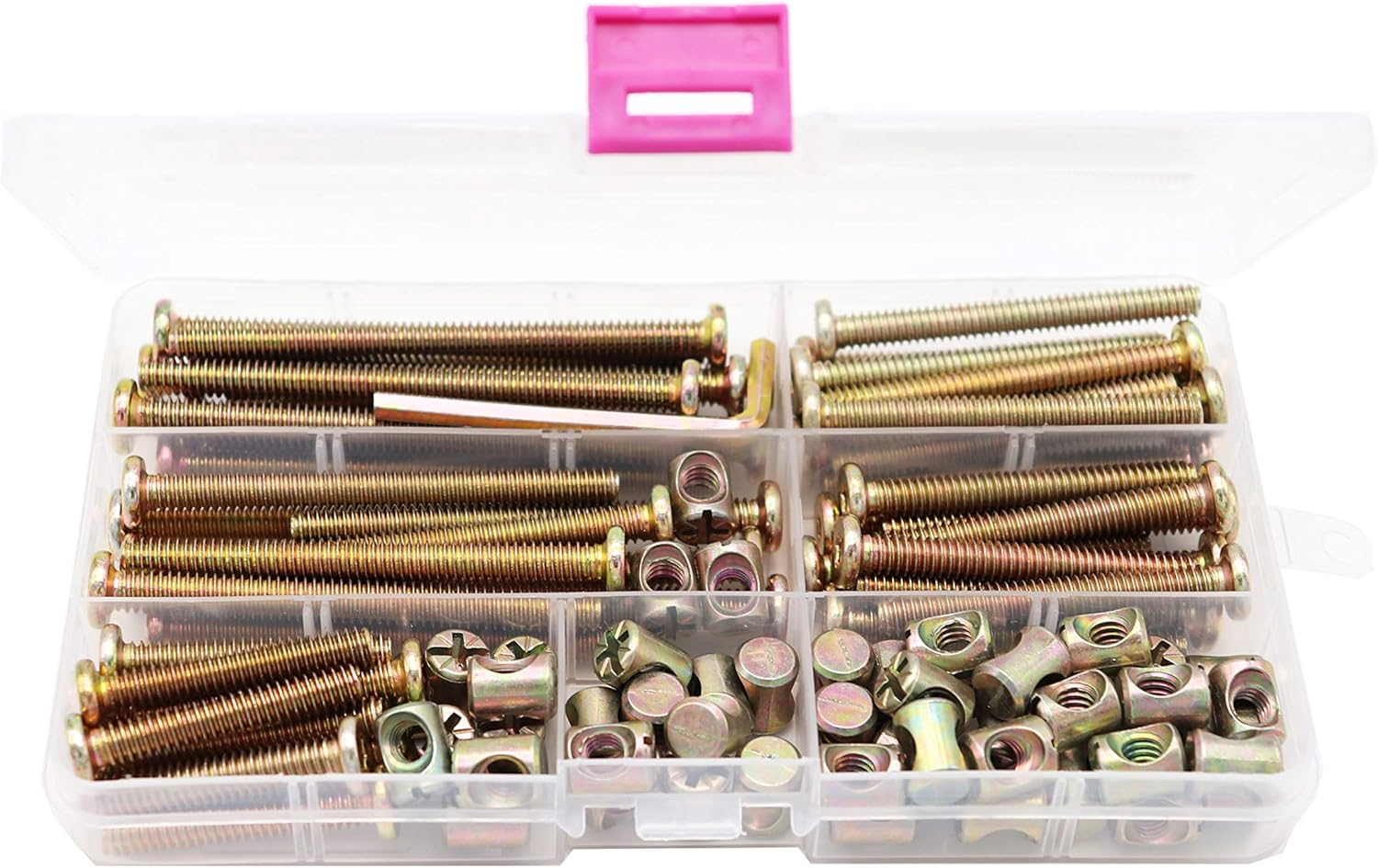 100Pcs Baby Bed Crib Screws & Barrel Nuts – 1/4-20