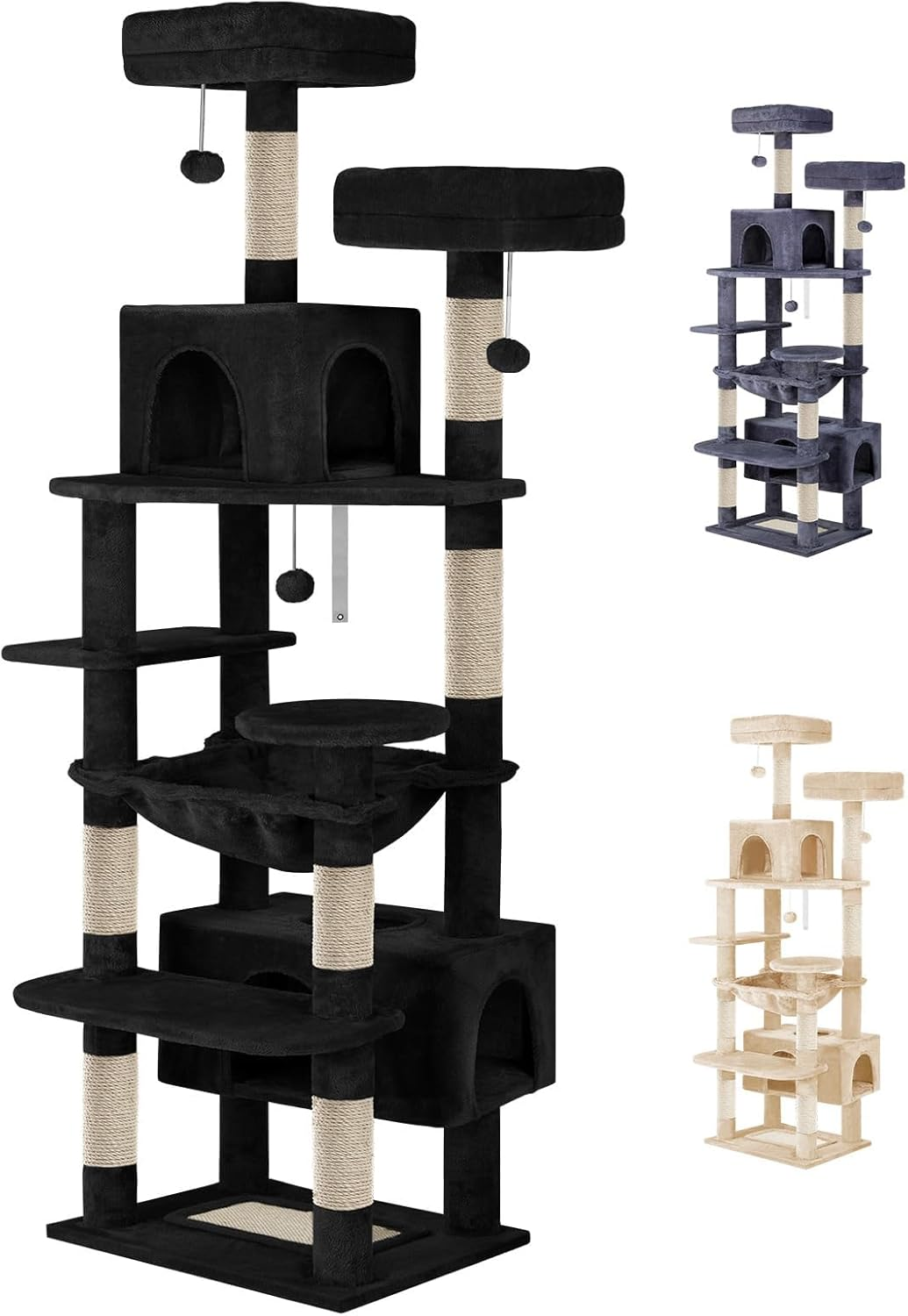 BEASTIE Cat Tree Play Tower 184cm Tall, Multi-Story Kittens Scratching Post T... - Picture 12 of 14