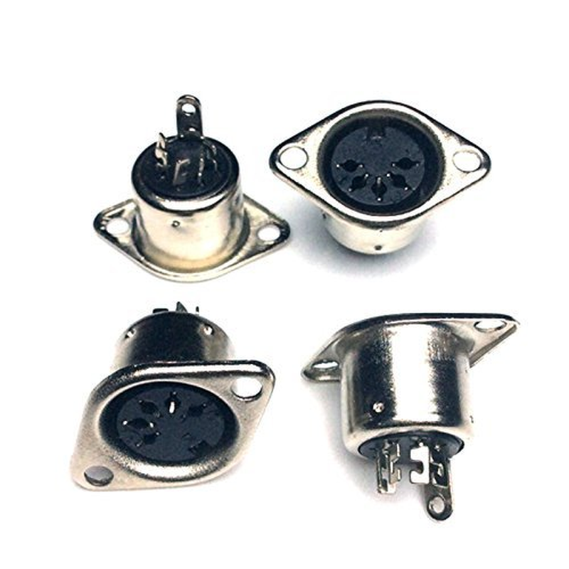 CESS DIN Female 5-Pin Jack Socket Connector Panel Mount Soldering - 5 Pin MIDI DIN Socket (LW) (Jcx) (4 Pack)
