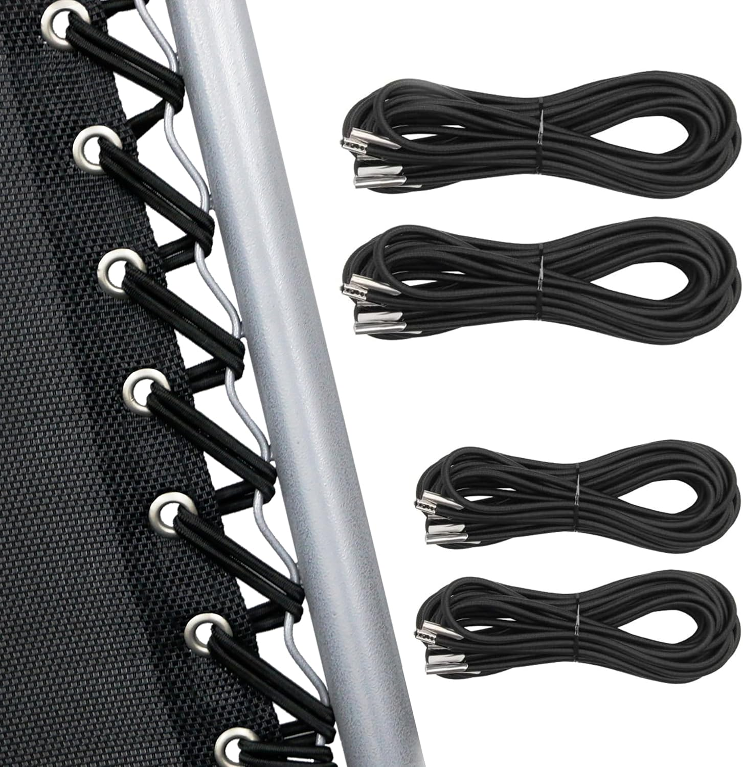 UNEEDE 4 Cords Zero Gravity Chair Replacement Cord, Antigravity Chair Replacement,Universal Repair Cord Kit for Repairing Zero Gravity Chair(Black)