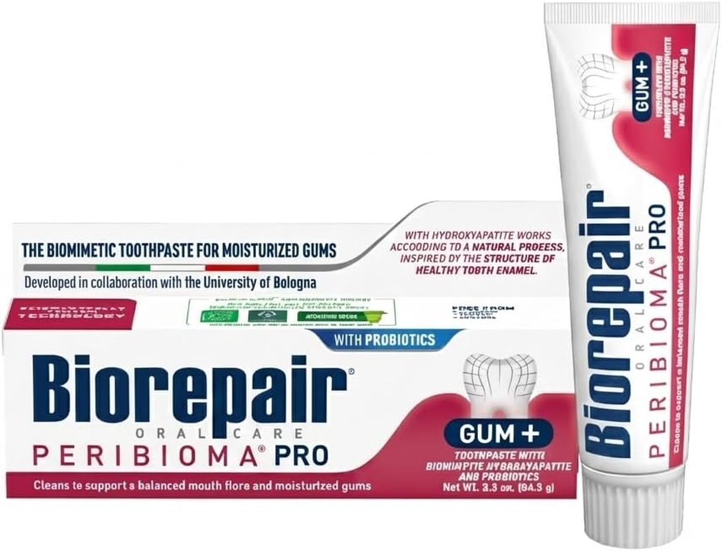 BIOREPAIR Peribioma Pro - Hydroxyapatite Toothpaste for Daily Use, Fluoride Free Toothpaste for Healthy Mouth & Gums, Helps Prevents Plaque Formation, Oral Care Adults & Kids, 3.39 Oz Made in Italy