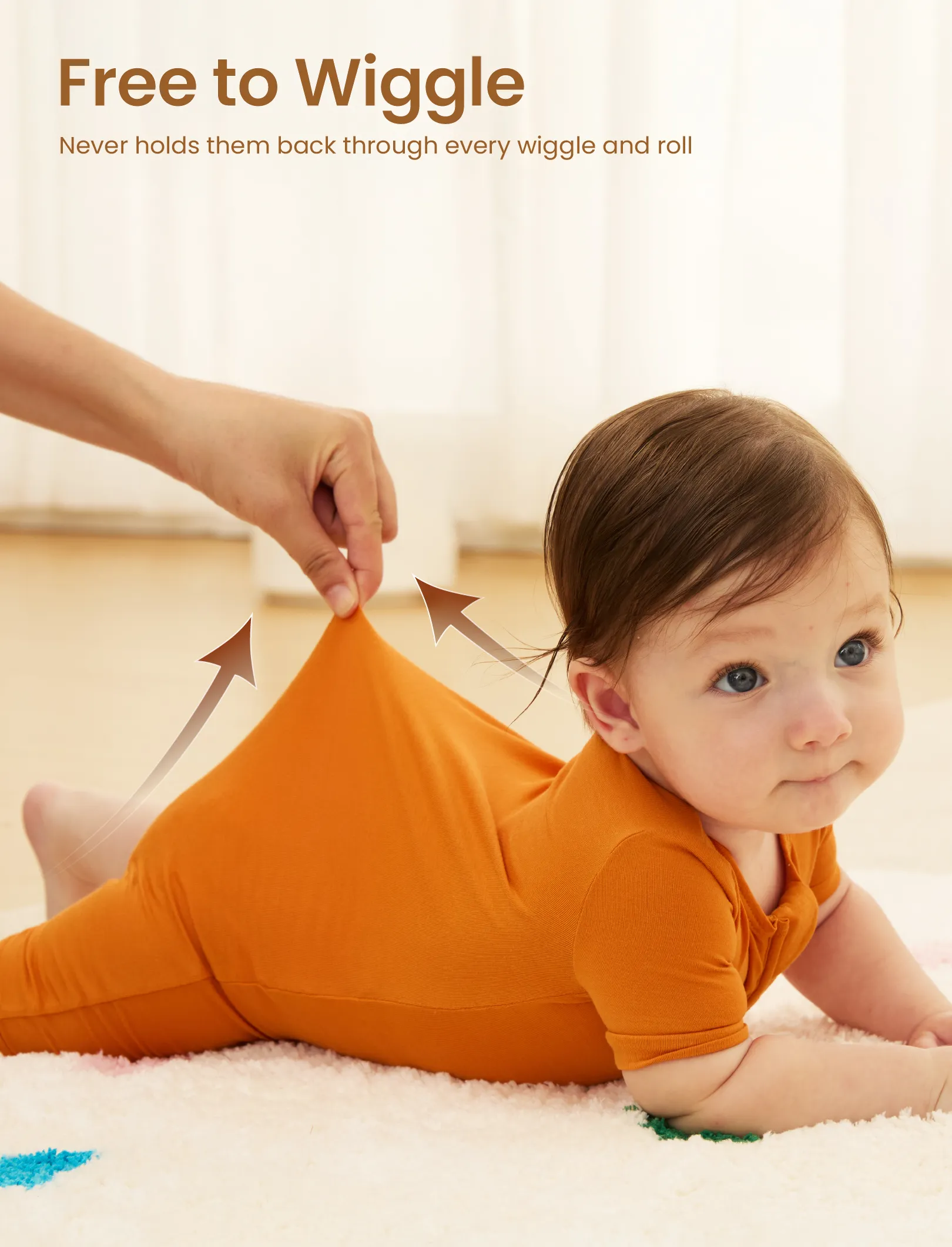 Bamboo Baby Boy / Girl 2-Way Zip Onesies anti Slip Childlike Food Pattern Bamboo Sleepwear (Snug-Fitting) Orange