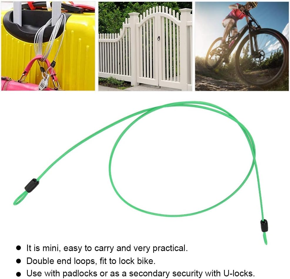 Outdoor Travel Security Cable Lock, 100CM/3.3ft 2mm Internal Steel Wire + Ext... - Picture 3 of 14