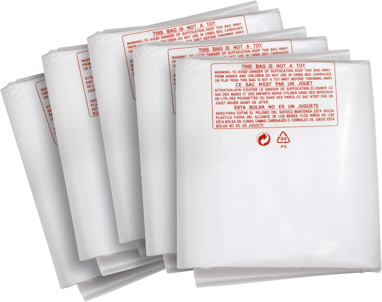 Clear Plastic Dust Collector Replacement Bag 5 Pack 20 Diameter by 43 Long For M