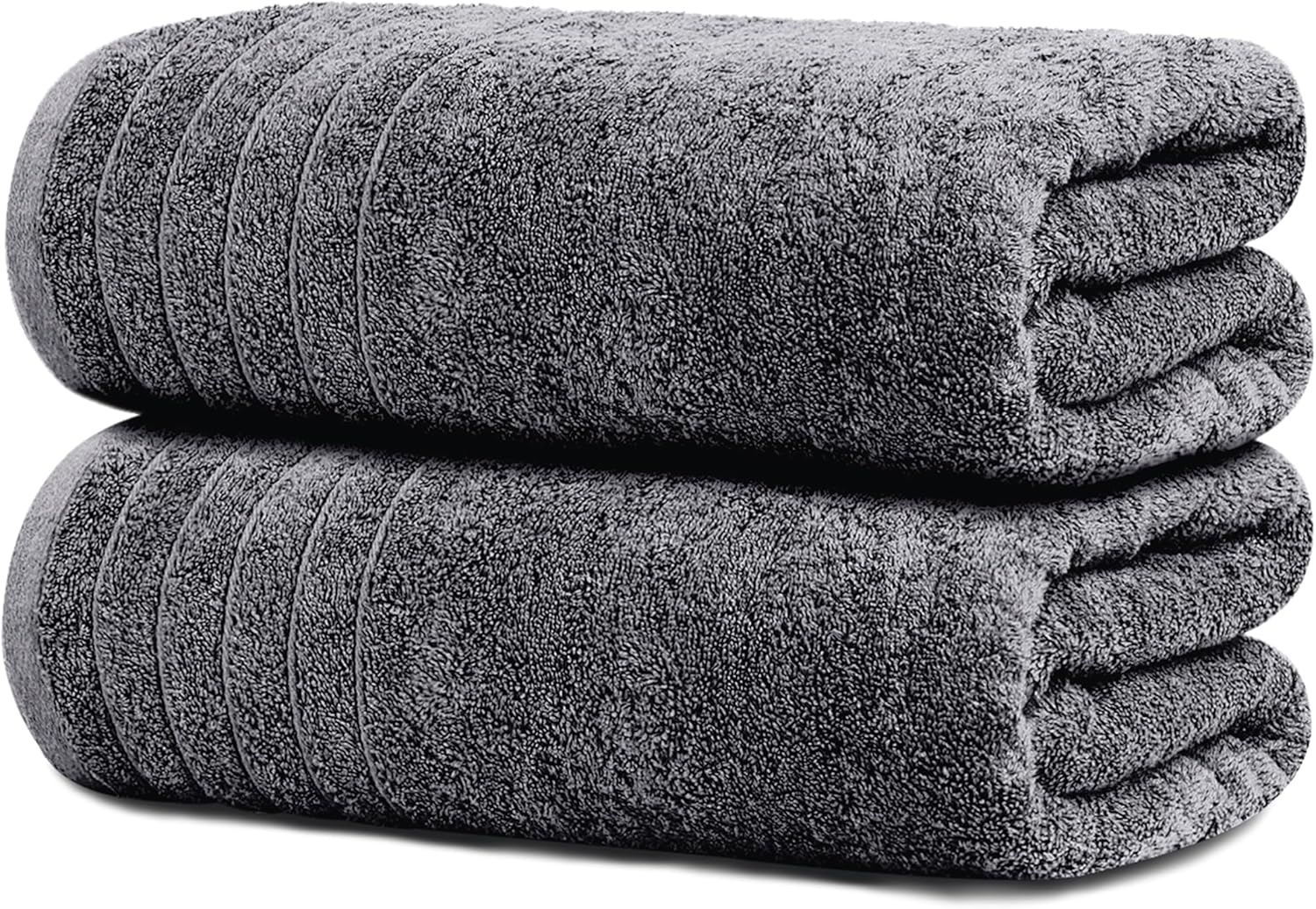Pack of 2 Extra Large Bath Sheets 35 X 70 Inches, 100% Cotton, Larger & Lighter Weight, Quicker to Dry, Super Soft & Absorbent, Oversized Bath Towels, Dark Grey