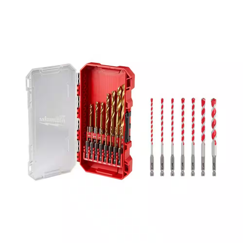 SHOCKWAVE Impact-Duty Titanium Drill Bit Set with Carbide Hammer Drill Bit Set (22-Piece)