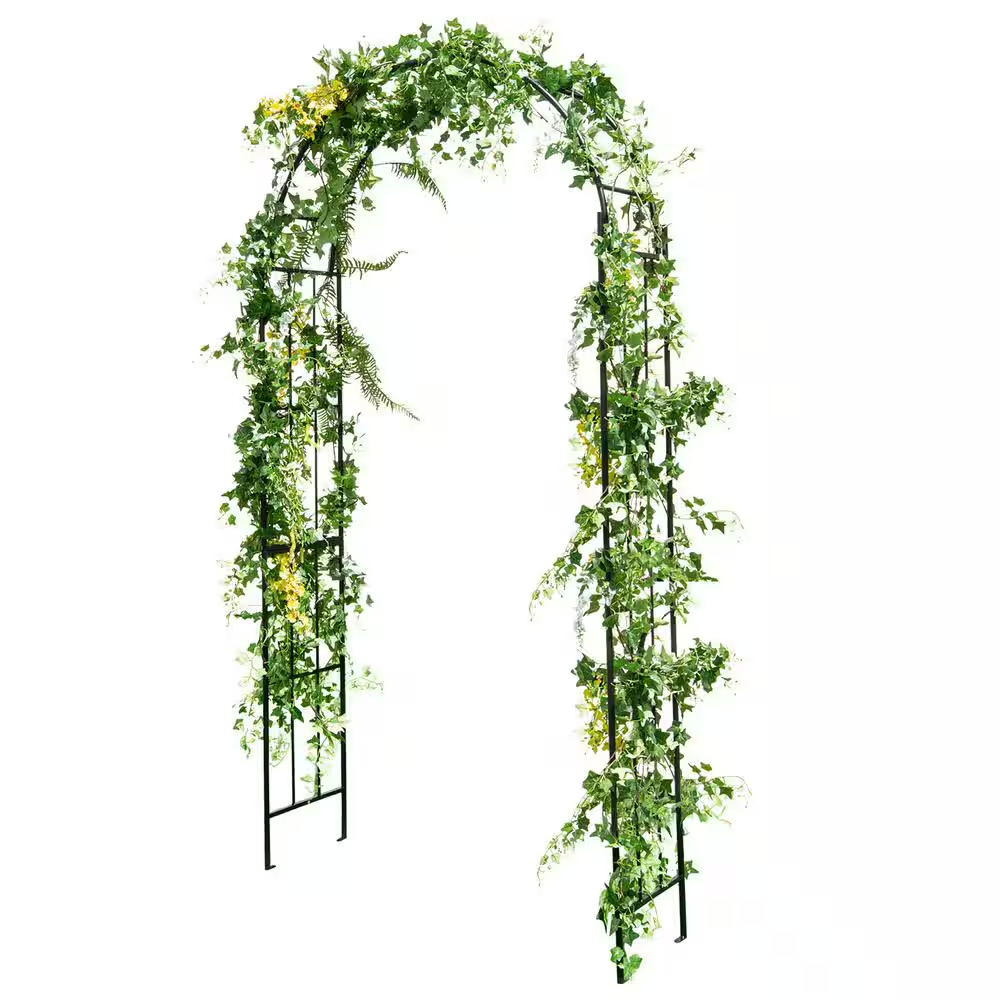 90.5 In. X 43.5 In. Metal Garden Arch Arbor Trellis Pergola Archway for Climbing Plants Party