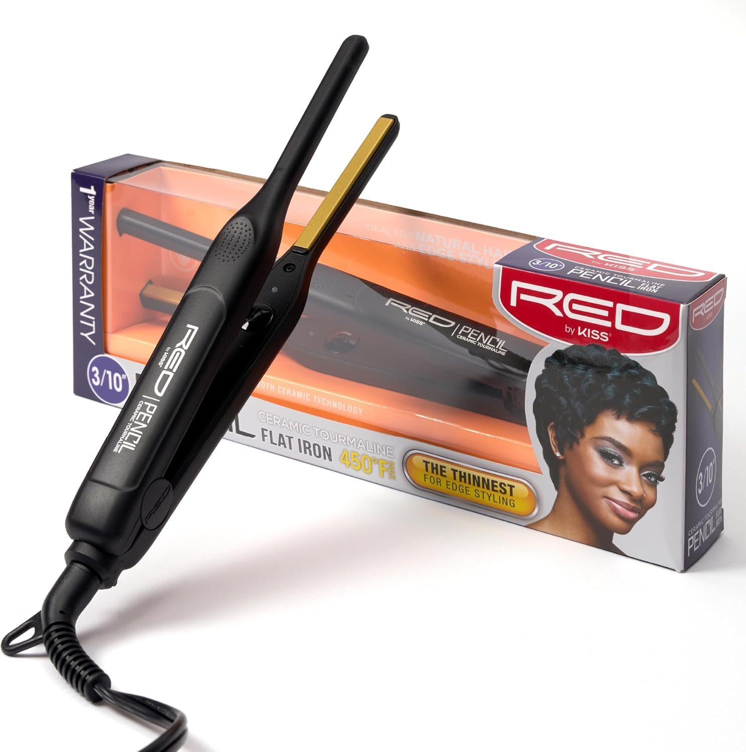 Plancha de Pelo Delgada para Cabello Corto de 0.3 Pulgadas y 450F para Bordes