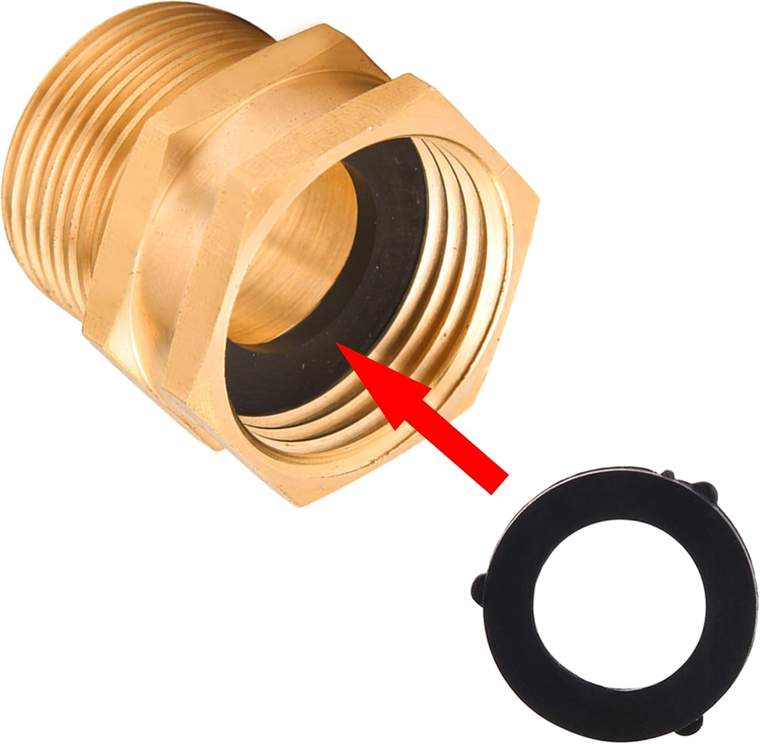 M MINGLE Garden Hose Adapter, 3/4 Inch GHT to 3/4 Inch NPT Brass Connector, w... - Picture 7 of 14