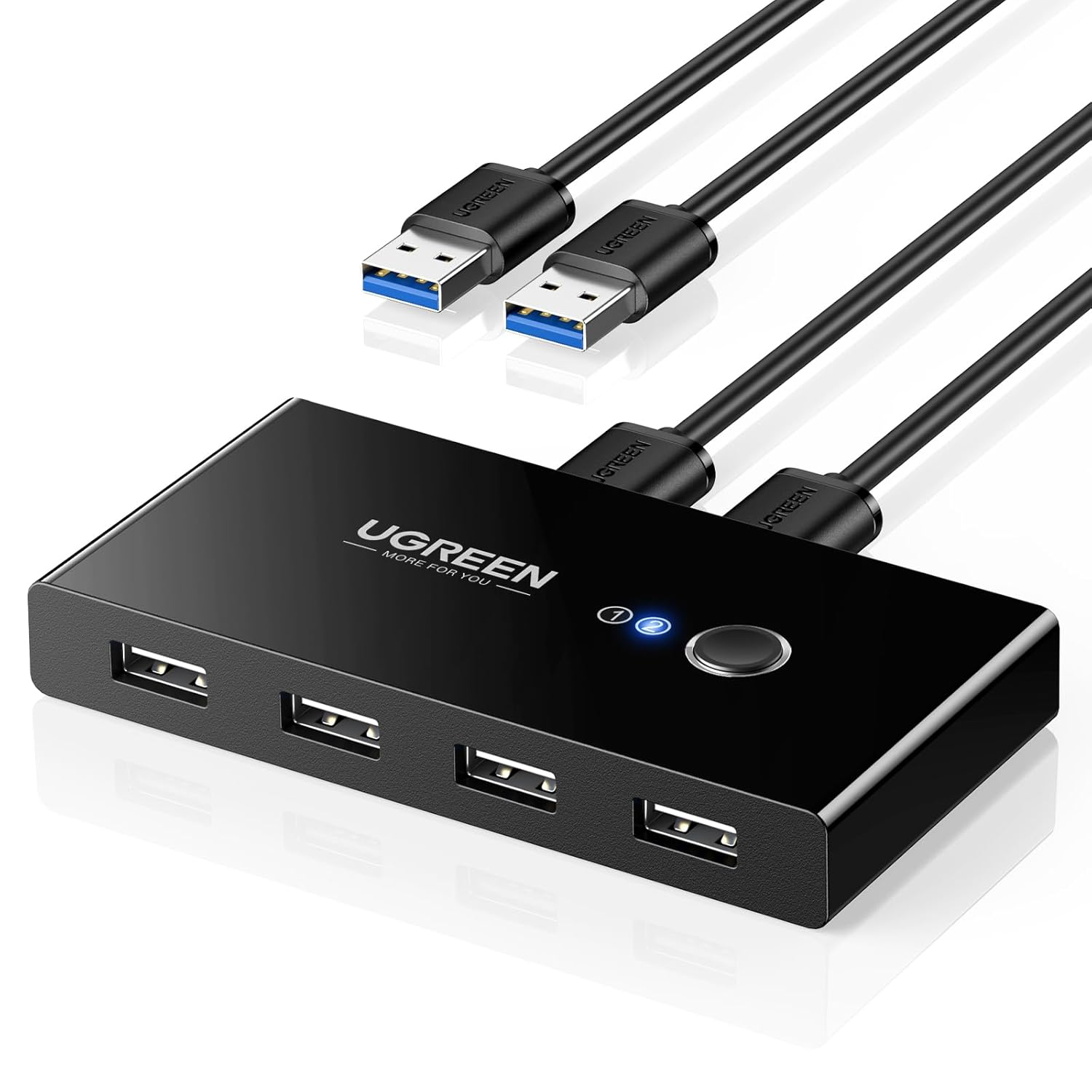UGREEN 4 Ports USB 2.0 Switch for 2 Pcs, 2 in 4 Out USB Switch