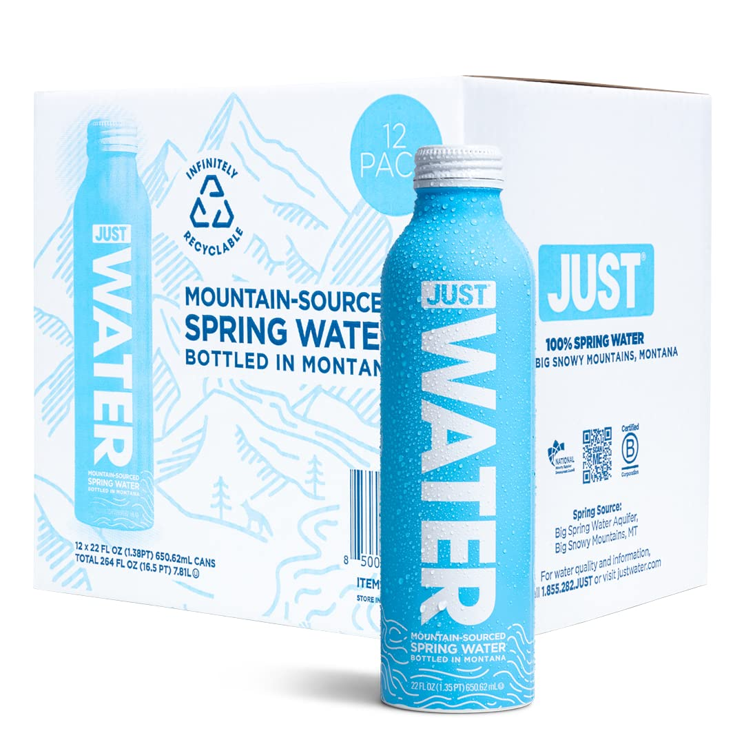 , Premium Pure Still Spring Water in an Infinitely Recyclable Aluminum Bottle- Naturally Alkaline, High 8.0 Ph - Fully Recyclable Canned Water, 22 Fl Oz (Pack of 12)
