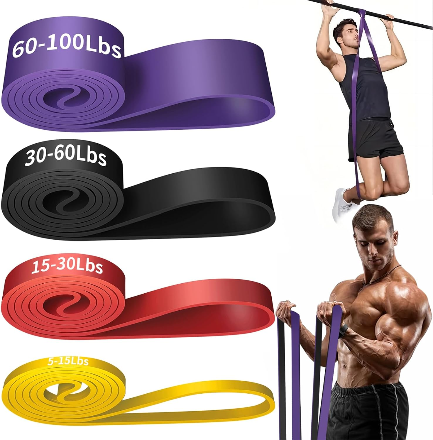 Resistance Band, Pull up Bands, Pull up Assistance Bands, Workout Bands, Exercise Bands, Resistance Bands Set for Legs, Working Out, Muscle Training, Physical Therapy, Shape Body, Men Women