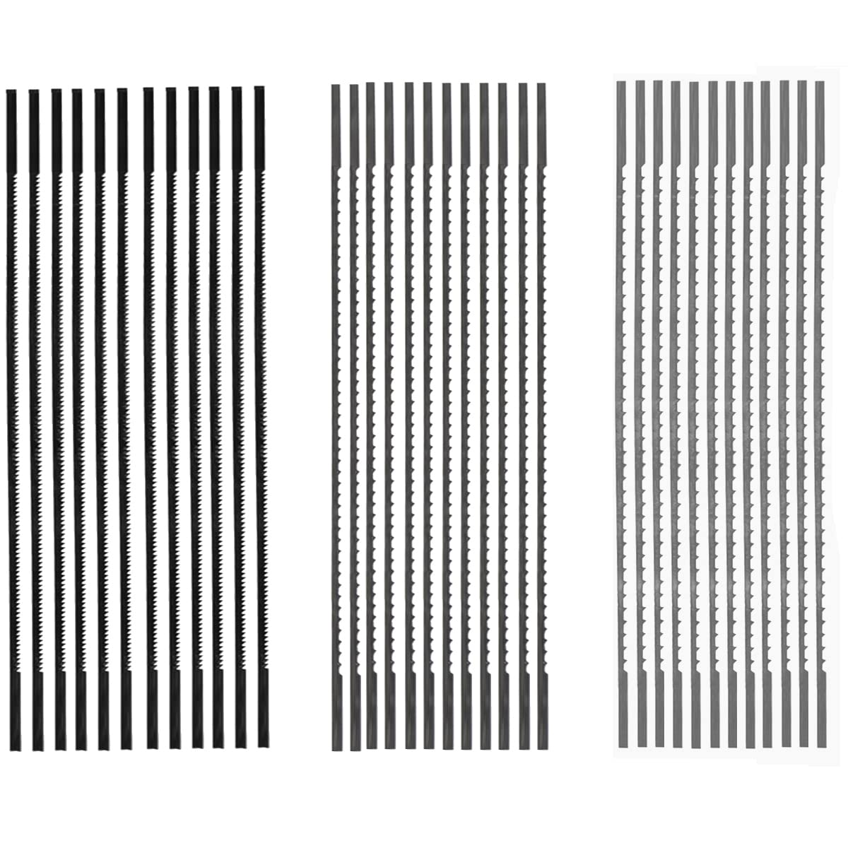5 Inch Plain End Scroll Saw Blade Set, 36 Pack (28TPI, 12 TPI, 10TPI)