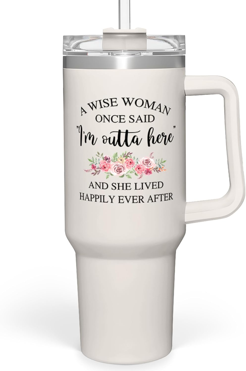 Retirement Gifts for Women Tumbler 40Oz Stainless Steel with Handle and Straw, Happy Retirement Gifts - Coworker Leaving Gifts, Farewell Gifts, Goodbye Gifts for Colleagues Work Bestie