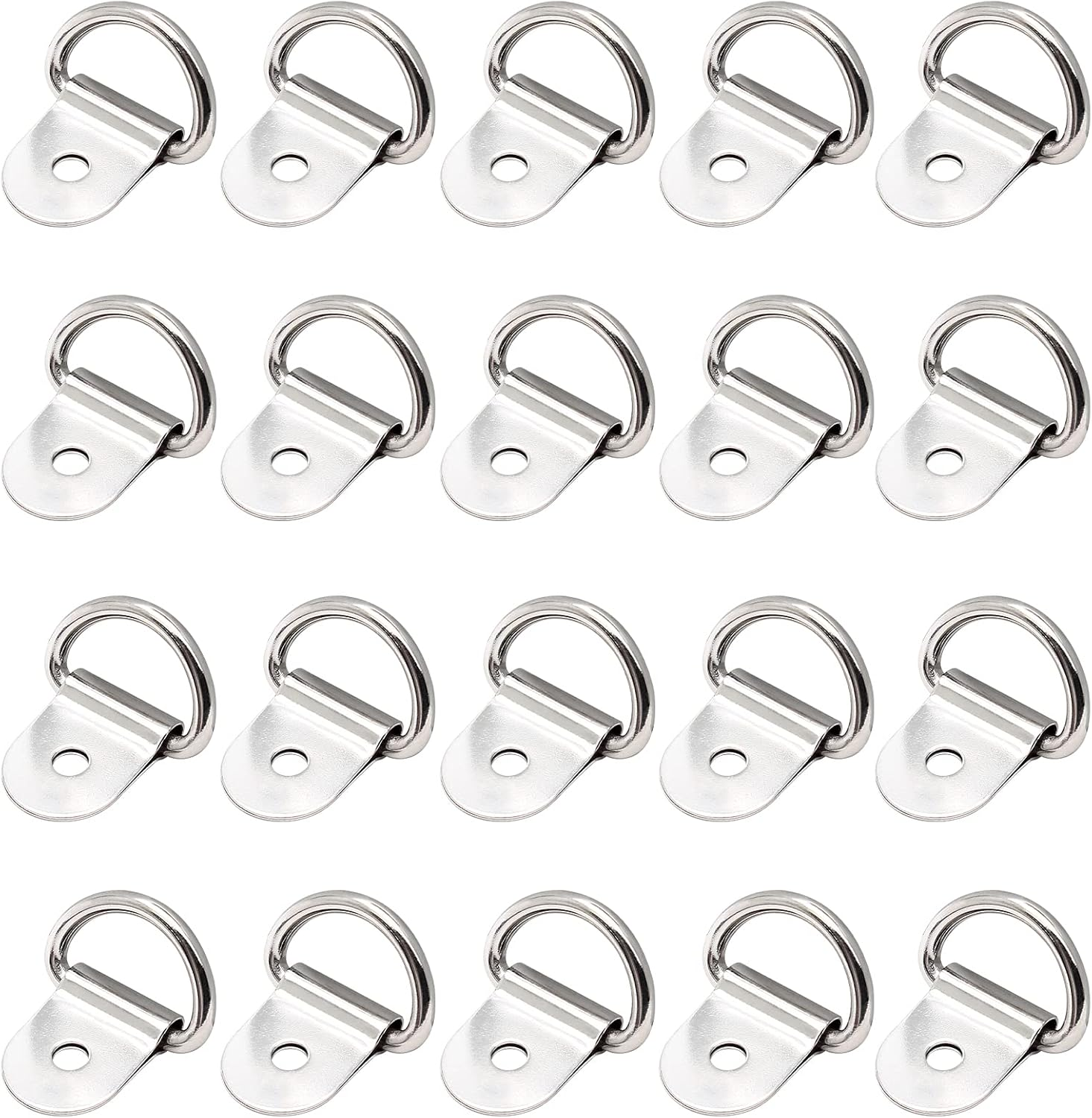 Stainless Steel D Shape Tie down Anchors, D Rings Anchor Lashing Rings for Car Truck Trailer Cargo Boats RV, 20Pcs
