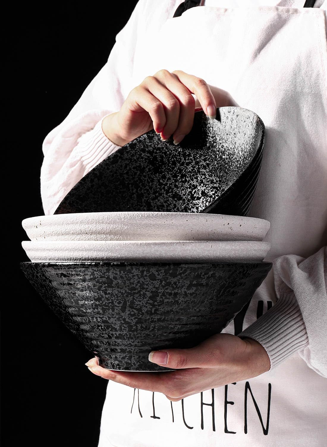 Kanwone Ceramic Japanese Ramen Bowl Set, Soup Bowls - 60 Ounce, with Matching... - Picture 10 of 14